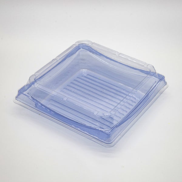 6-PACK OF Heavy Duty Container Disp 7.3x7.3x2 Blue Sushi Tray w/Lid #40 300 sets