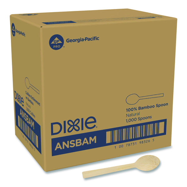 1000-PACK OF Dixie ANSBAM Bamboo Cutlery Spoon - Light Golden (1000/Carton)