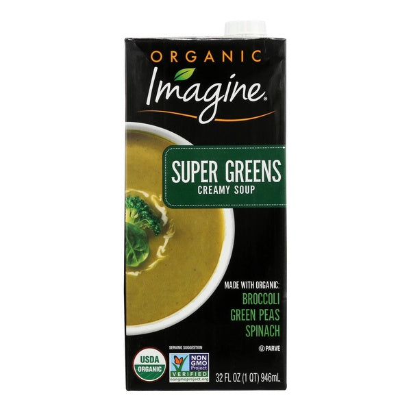 6-PACK OF Soup Creamy Spring Greens Organic Imagine 32 fz