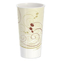 1000-PACK OF Cup Paper SOLO RNP21P-J8000 Symphony Design 21 oz Double-Sided Poly Paper Cold Cups - Tan, Maroon, and White (50 Count, 20 Packs per Carton)