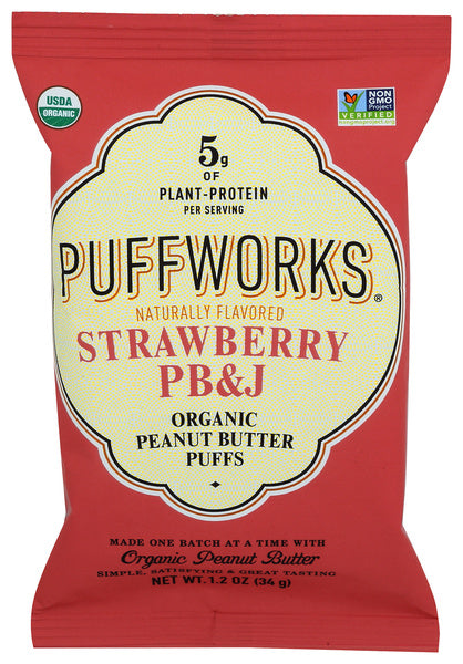 6-PACK OF SNACK PUFF STRAWBERRY PB & J 1.2 OUNCE - CASE OF 6