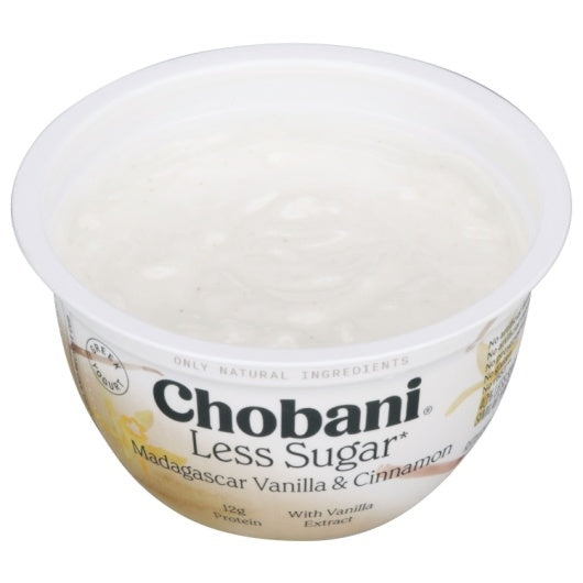 12-PACK OF Less Sugar Vanilla & Cinnamon Greek Yogurt Chobani, 12 - 5.3 OZ