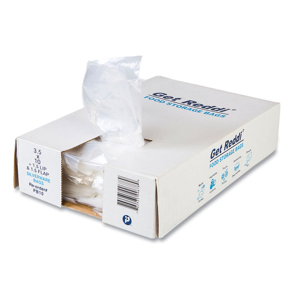 2000-PACK OF Inteplast Group PB10 0.7 mil. 3.5 in. x 1.5 in. Silverware Bags - Clear (2000/Carton)