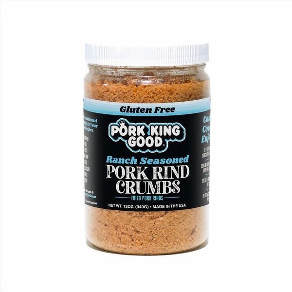 6-PACK OF Snack Coating Crumbs Pork Rind Crumbs Ranch Flavor, Pork King Good