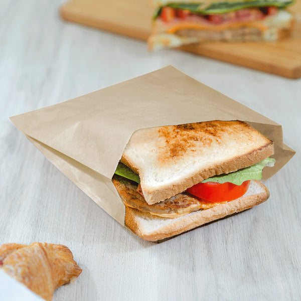 2000-PACK OF Bag Sandwich Karat 2,000 ct Grease-Resistant Sandwich Bag, Kraft
