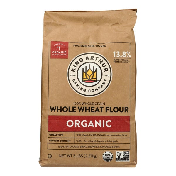 6-PACK OF Flour Whl Wheat Organic King Arthur (Baking Prod) 5 lb