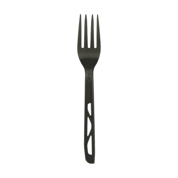 1-PACK OF CUTLERY PLASTIC BLK FRKS 7 1/2