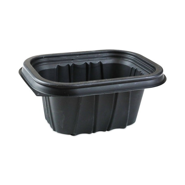 600-PACK OF Container Plas Eco-Friendly Pactiv Corp. EarthChoice Entree2Go 12 oz Plastic Takeout Container - Black, Stackable and Durable