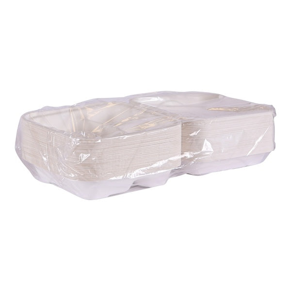 200-PACK OF CONTAINER FIBER BAGASSE 3CMPT