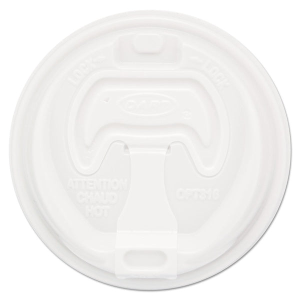 100-PACK OF Lid Dome Dart 16RCL Optima Reclosable Lids for 12 to 24 Ounce Foam Cups - Pack of 100 - White Color