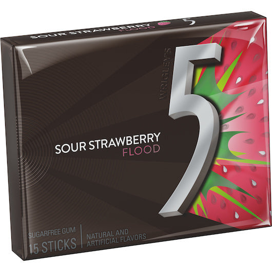120-PACK OF Sour Strawberry Gum Wrigley, 12 - 10 - 15 Pc