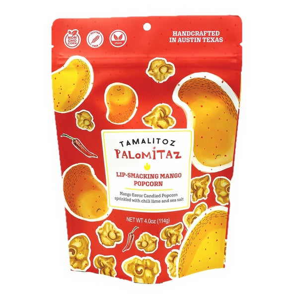 12-PACK OF Popcorn Tamalitoz Palomitaz Mango, Sugarox Candy Studio