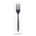 1000-PACK OF SOLO RSK1-0004 Mediumweight Black Forks - 1,000 Individually Wrapped Cutlery for Safe Dining