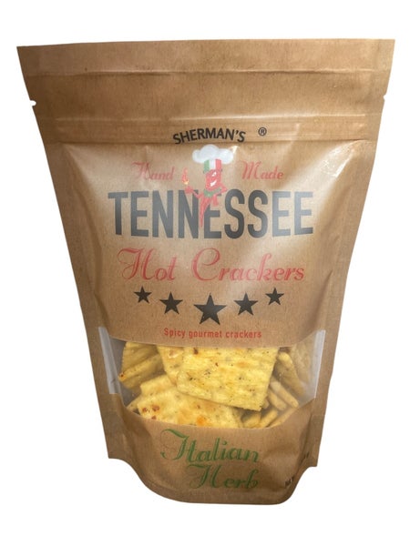 30-PACK OF Crackers Hot, Italian Herb Flavor, New! Shermans Tennessee Hot Crackers