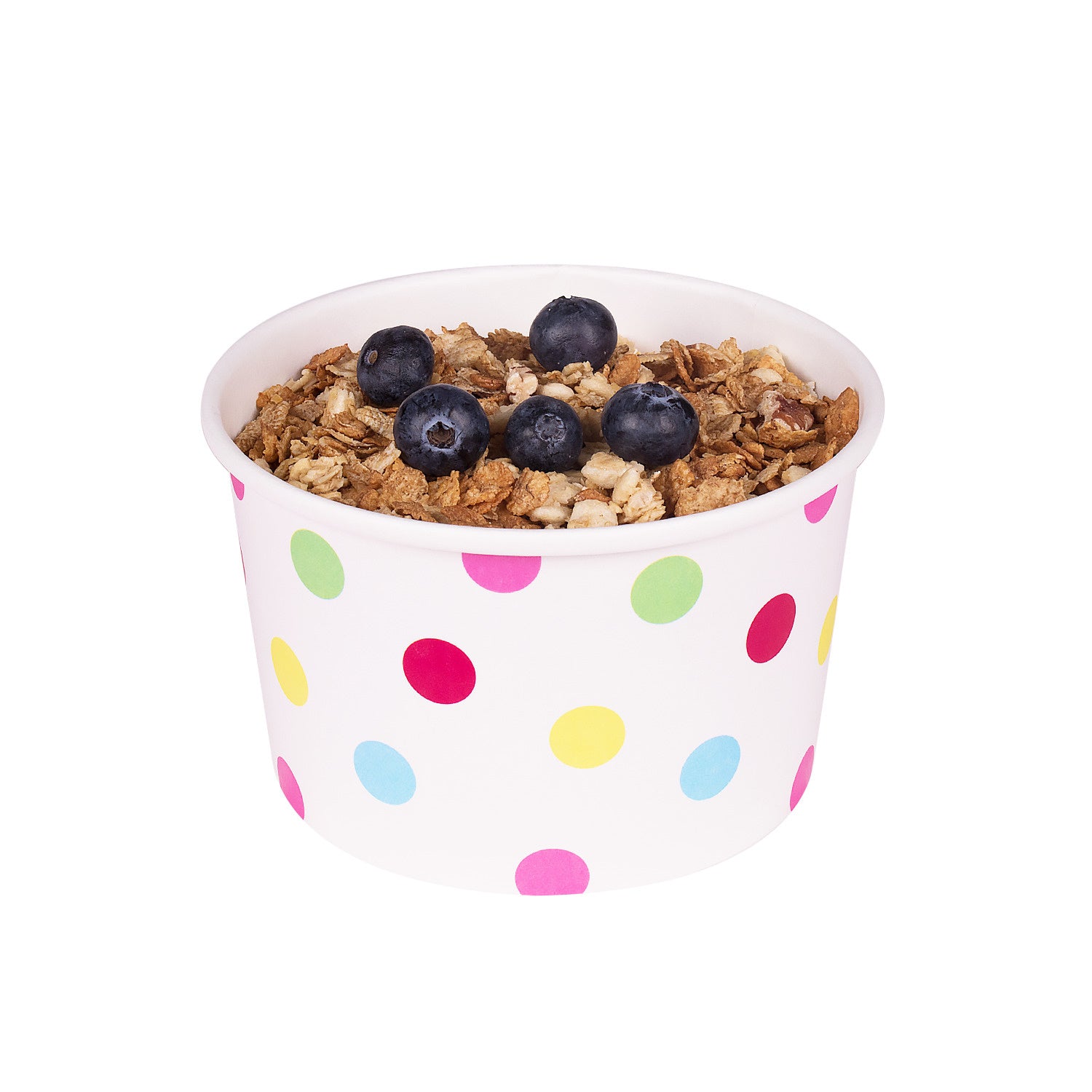 600-PACK OF Container Takeout Karat 600 ct 20 oz Paper Food Containers | 127 mm | Dots Print