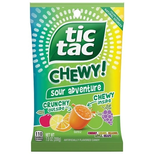 16-PACK OF Sour Adventure Peg Bag Tic Tac, 2 - 8 - 7 Oz