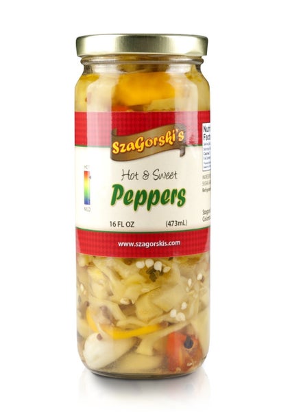 12-PACK OF Szagorskis Peppers Hot + Sweet, Ohio South Farm