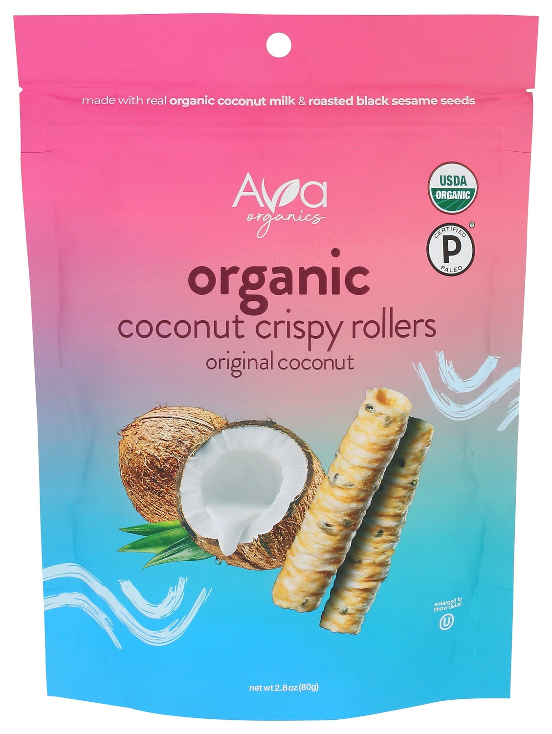 8-PACK OF SNACK CRUNCH COCONUT ROLLERS