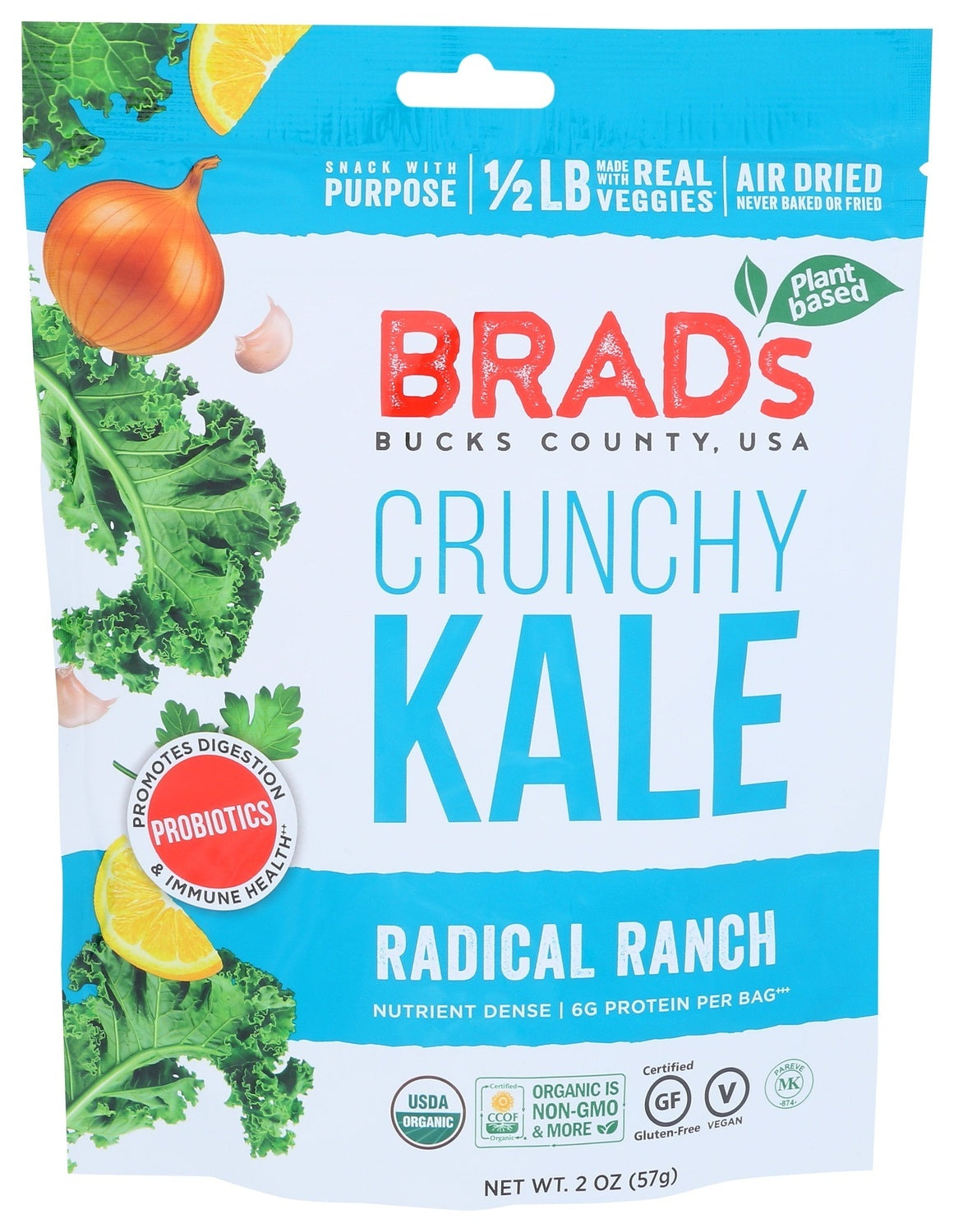 12-PACK OF SNACK VEGETABLE CRUNCHY KALE, RADICAL RANCH