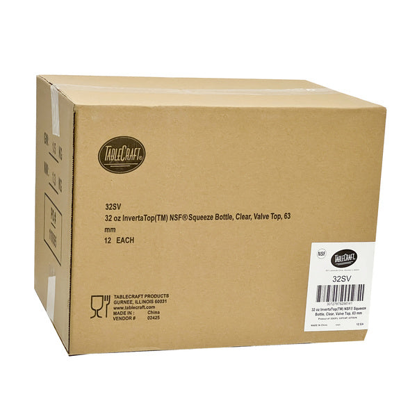 12 CT-PACK OF BOTTLE SQUEEZE INVTP CLR 32 OZ