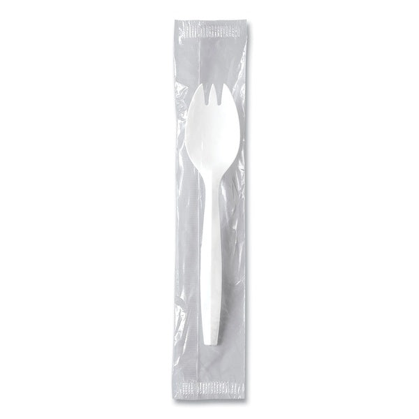1000-PACK OF Cutlery Plastic SOLO MOW6-0007 Regal Mediumweight Plastic Spork - Individually Wrapped White Cutlery (1000 Count)