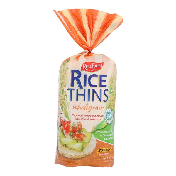 6-PACK OF Rice Cake Wholegrain Thins Real Foods 5.3 oz