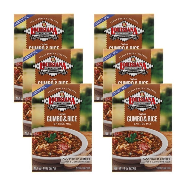 6-PACK OF Mix Gumbo Rice Louisiana Fish Fry 8 oz