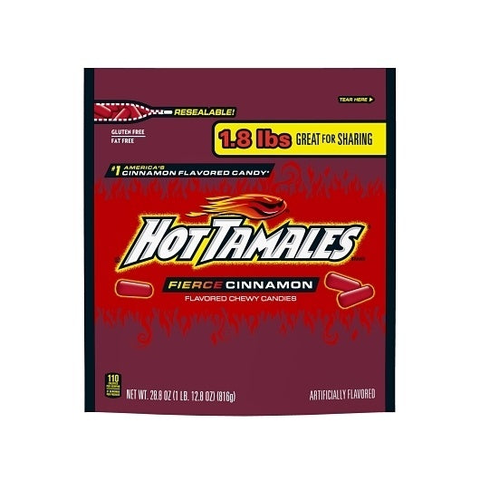 6-PACK OF Cinnamon Stand Up Bag Hot Tamales, 6 - 28.8 OZ