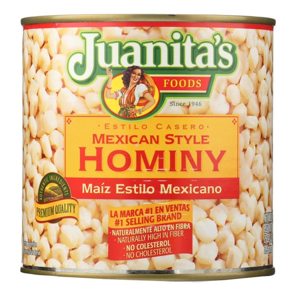 12-PACK OF Corn Meal Mexican Style Hominy Juanita's Food Inc 25 oz