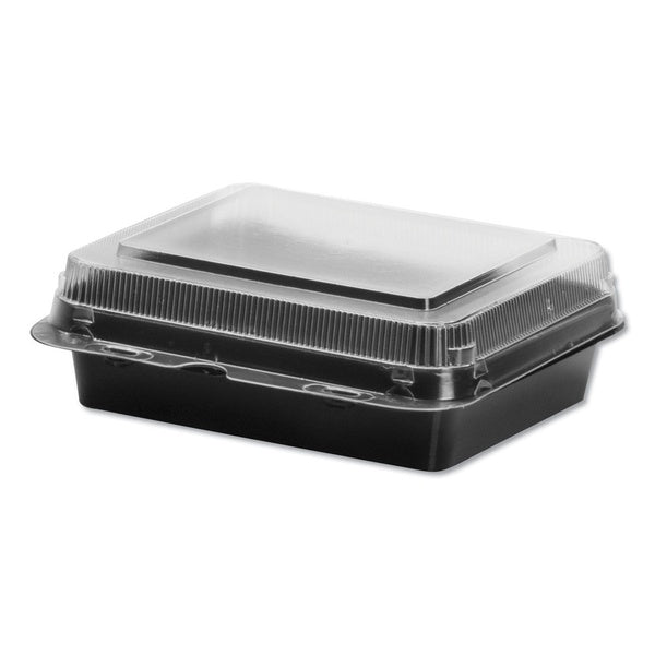 200-PACK OF Container Food SOLO 851611-PS94 Versatile Medium Hinged Deli Boxes - Black/Clear Plastic Containers for Food Display and Transport (200 Count)
