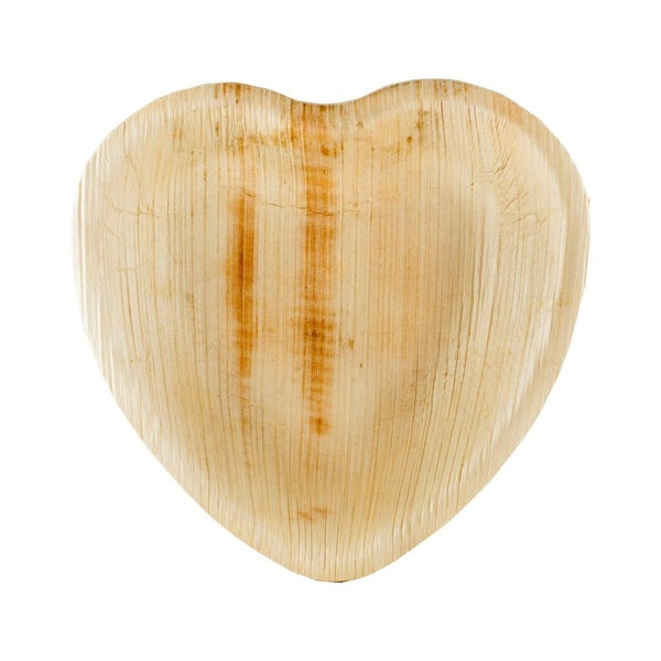 4-PACK OF Plate Salad 6" Heart Eco Palm