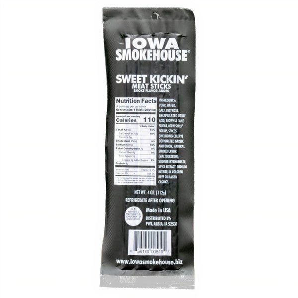 48-PACK OF Meat Sticks Sweet Kickin' 4 oz, Iowa Smokehouse