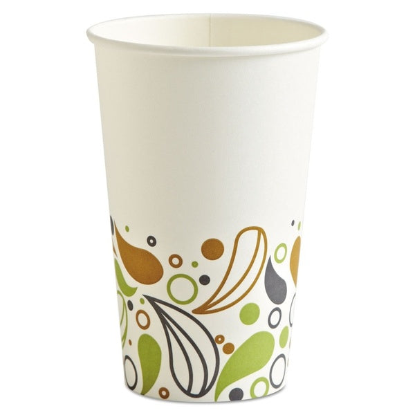 1000-PACK OF Cup Paper Boardwalk BWKDEER16HCUP 16 oz Deerfield Printed Paper Hot Cups - 50 Cups per Sleeve, 20 Sleeves per Carton for Hot Beverages
