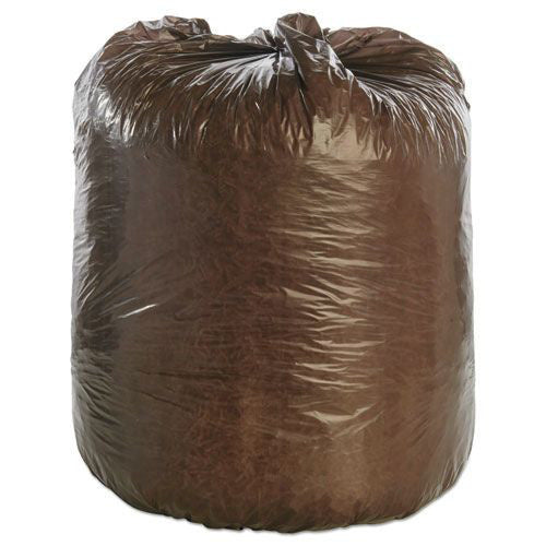 40-PACK OF Eco-Friendly Stout by Envision G3344B11 33 in. x 44 in. 39-Gallon 1.1 mil. Controlled Life-Cycle Plastic Trash Bags - Brown (40 Count)