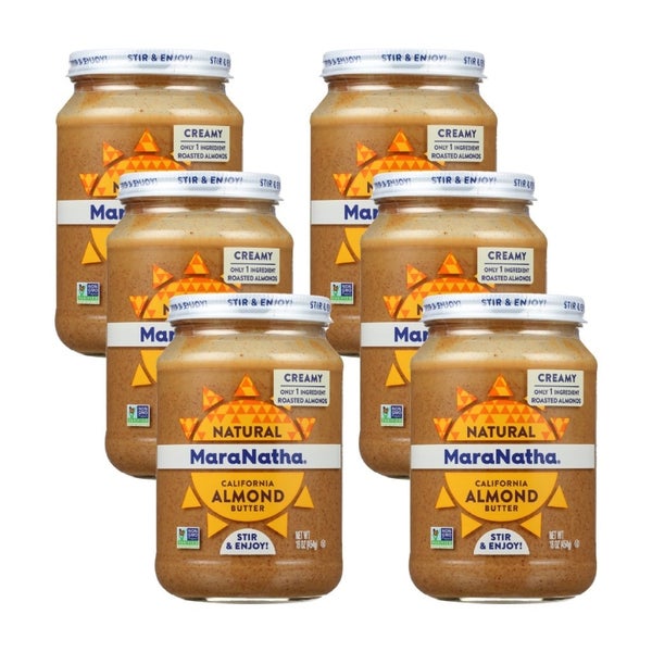 6-PACK OF Almond Butter Roasted Creamy Maranatha 16 oz
