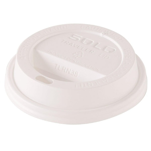 1000-PACK OF Lid Dome SOLO TL38R2-0007 White Traveler Dome Hot Cup Lid - Perfect Fit for 8 oz Cups - 100 Lids per Pack, 10 Packs per Carton
