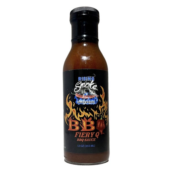 12-PACK OF Sauce BBQ Fiery Q, Rising Smoke Sauceworks
