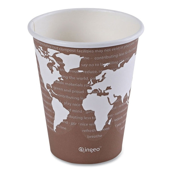 1000-PACK OF Cup Paper Eco-Products 8 oz World Art Renewable & Compostable Hot Cups - 20 Packs per Carton for Sustainable Beverage Enjoyment