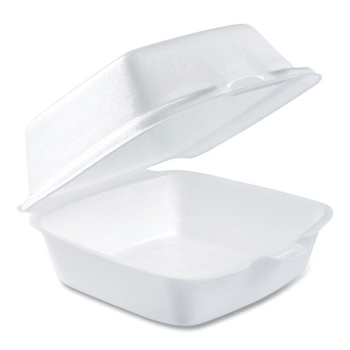 500-PACK OF CONTAINER FOAM WHITE HINGED LID CONTAINER