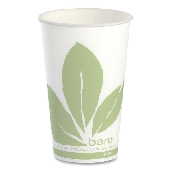 1000-PACK OF Cup Paper Eco-Friendly SOLO RW16BB-JD110 16 oz. Paper Cold Cups - Green and White (1000 Count) for Sustainable Beverage Service