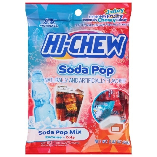 6-PACK OF Soda Pop Ramune & Cola Candy Peg Bag Hi-Chew, 6 - 2.82 Oz