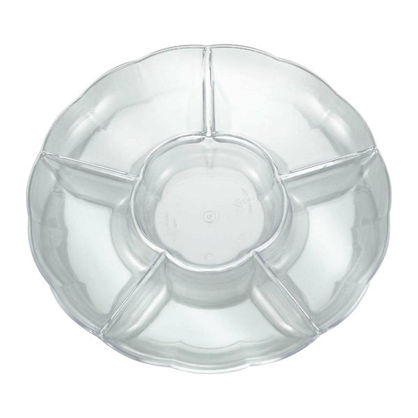 12-PACK OF Tray Plastic 6-Partition Round