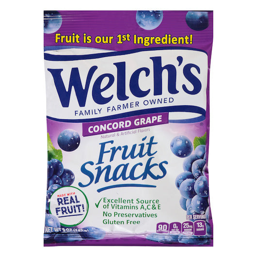 12-PACK OF Concord Grape Fruit Snacks Welch'S, 12 - 5 Oz