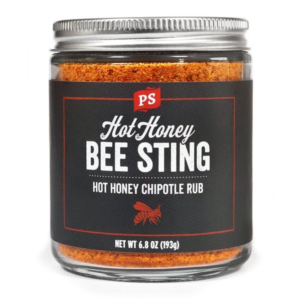 6-PACK OF Rub Bee Sting Hot Honey Chipotle, PS Seasoning