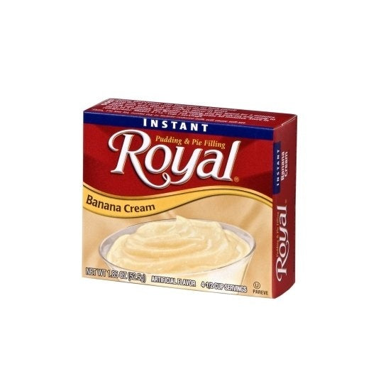12-PACK OF Instant Banana Cream Pudding & Pie Filling Royal, 12 - 1.85 Oz