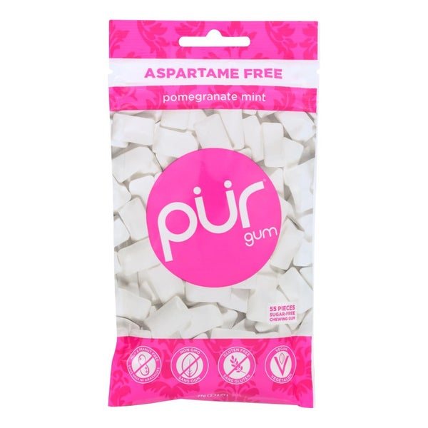 12-PACK OF GUM CHEWING POMEGRANATE MINT