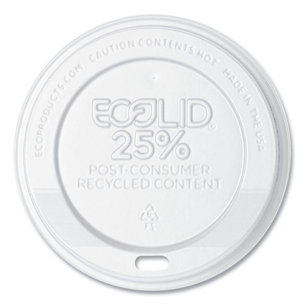 1000-PACK OF Lid Plastic Eco-Friendly Hot Cup Lid - 25% Recycled Content for 10-20 oz Cups - White - 1000 Count