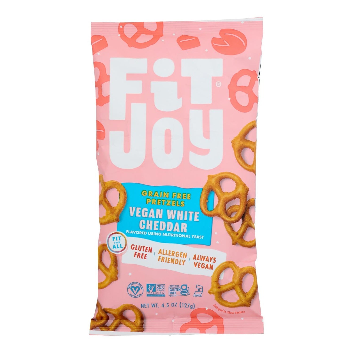 12-PACK OF SNACK PRETZEL GRAIN FREE VEGAN WHITE CHEDDAR