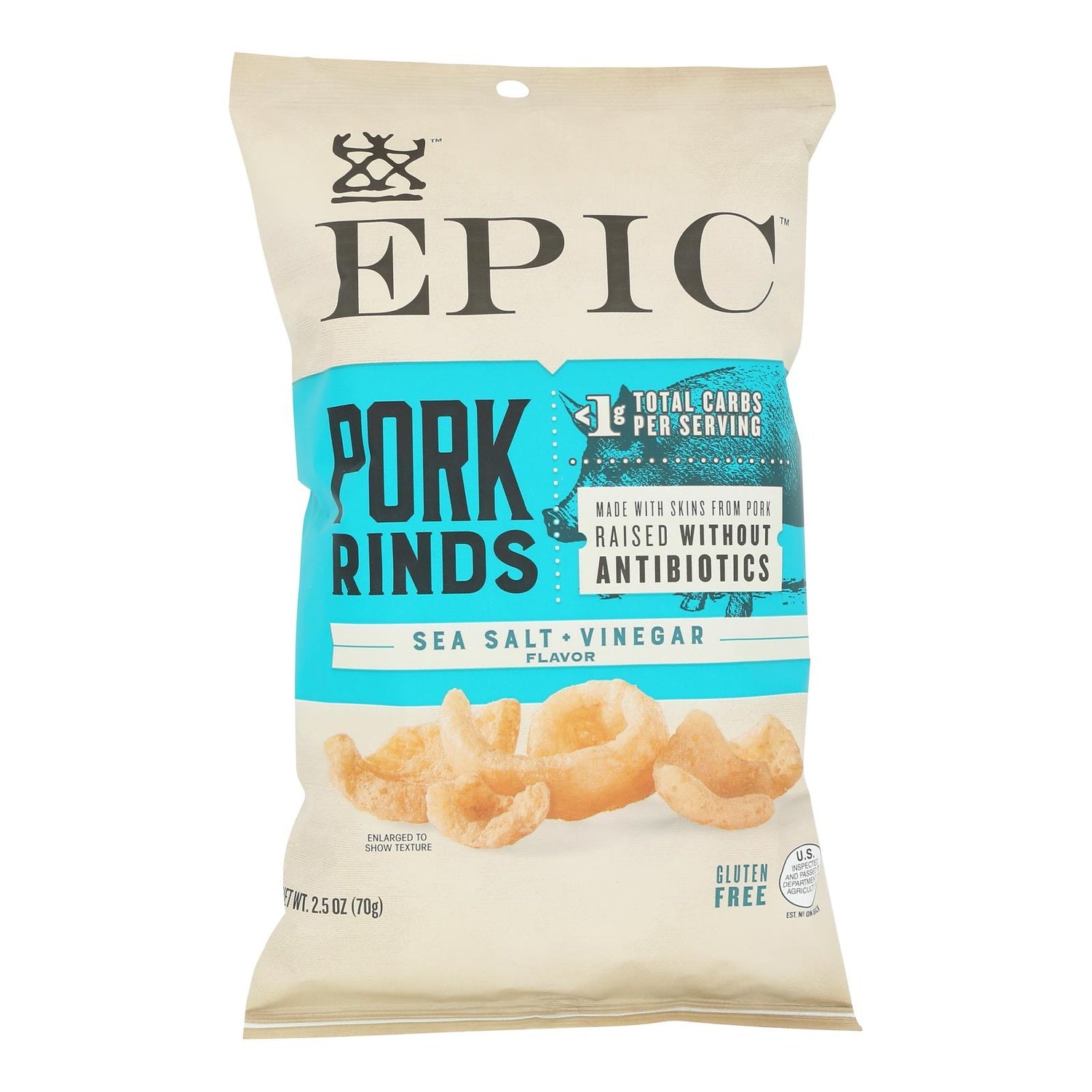 12-PACK OF PORK RIND SEA SALT + VINEGAR