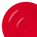 120-PACK OF Plate Set Round Plastic Red Holiday